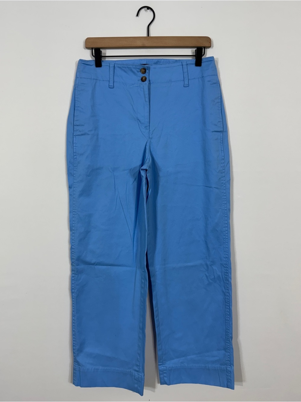 WP152 {Talbots} "New England Chino" Blue High Rise Straight Leg Khakis Pants